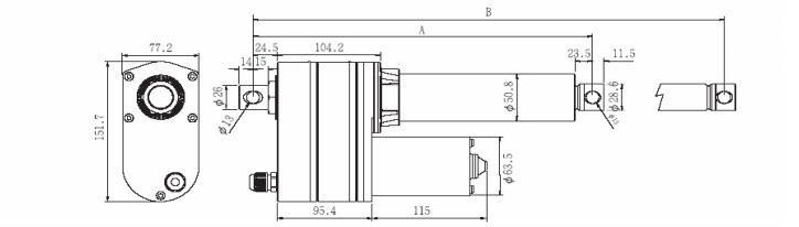 VID8-B Ballscrew Actuator With Limit Switch