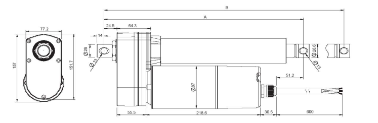 Standard VIA5 Ball Screw Actuator Techical Data